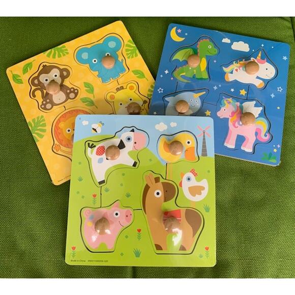**NEW**  Three (3) "Spark. Create. Imagine" Wooden Puzzles - Picture 1 of 5